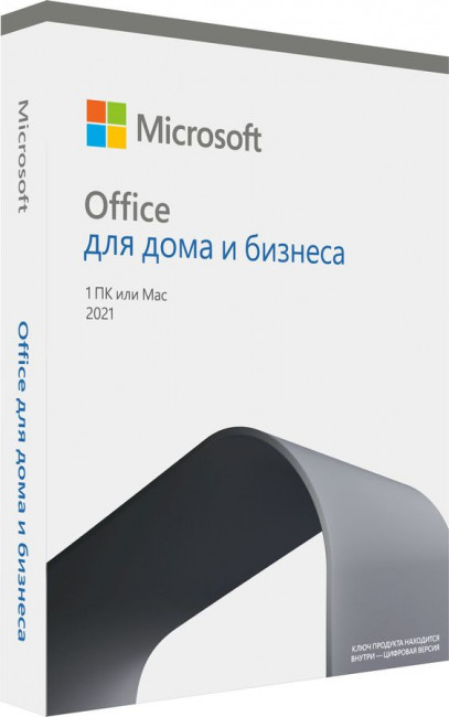 Офисное приложение Microsoft Office для дома и бизнеса 2021 для 1 ПК или Mac, локализация - Русский, состав - Word, Excel, PowerPoint и Outlook, срок - Бессрочная, ПО на материальном носителе в товарной упаковке Офисное приложение Microsoft Office для дом