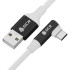 GCR Кабель PREMIUM 1.3m TypeC угловой, белый, AL case черный, 28/24 AWG, GCR-54995 Кабель Greenconnect 1.3 м (GCR-54995)