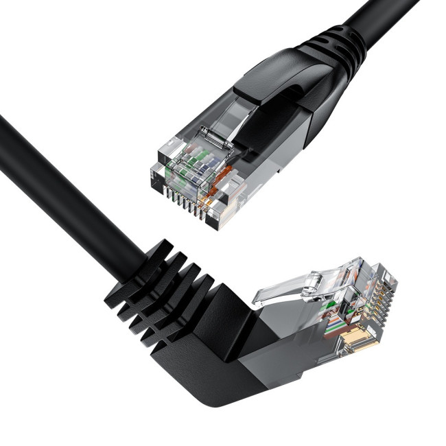 GCR Патч-корд 1.0m UTP кат.6, черный, верхний угол, литой, ethernet high speed, RJ45, T568B GreenConnect GCR-53925 GCR Патч-корд 1.0m UTP кат.6, черный, верхний угол, литой, ethernet high speed, RJ45, T568B GreenConnect GCR-53925