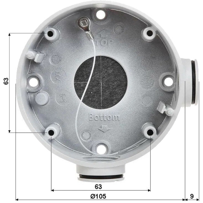 Монтажная коробка, белая, для цилиндрических камер, алюминий, Ф105мм Hikvision DS-1260ZJ Монтажная коробка, белая, для цилиндрических камер, алюминий, Ф105мм Hikvision DS-1260ZJ
