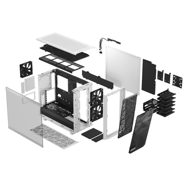 Корпус ПК без блока питания Fractal Design Case Meshify 2 White, Clear Tempered Glass Корпус ПК без блока питания Fractal Design Case Meshify 2 White, Clear Tempered Glass