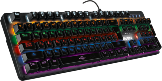 Механическая игровая клавиатура SVEN KB-G9100 (104кл., 12 Fn функций, подсветка) Sven KB-G9100 Механическая игровая клавиатура SVEN KB-G9100 (104кл., 12 Fn функций, подсветка) Sven KB-G9100