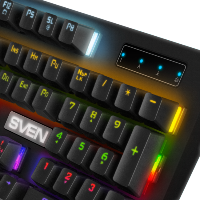 Механическая игровая клавиатура SVEN KB-G9100 (104кл., 12 Fn функций, подсветка) Sven KB-G9100 Механическая игровая клавиатура SVEN KB-G9100 (104кл., 12 Fn функций, подсветка) Sven KB-G9100