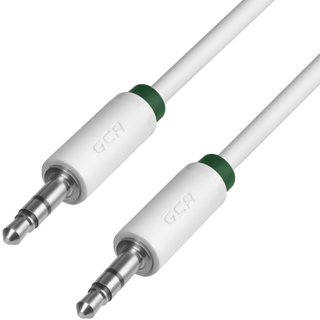 Greenconnect Кабель аудио 3.0m jack 3,5mm/jack 3,5mm белый, зеленая окантовка, ультрагибкий, 28 AWG, M/M, Premium GCR-AVC1662-3.0m, экран, стерео Greenconnect 3.0м jack 3,5mm/jack 3,5mm белый, зеленая окантовка, ультрагибкий, 28 AWG, M/M, Premium, экран, 