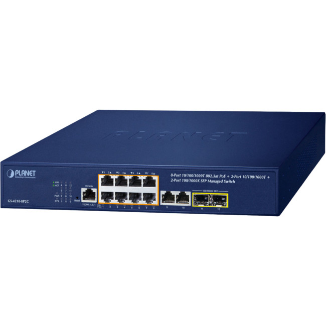 коммутатор Planet GS-4210-8P2C