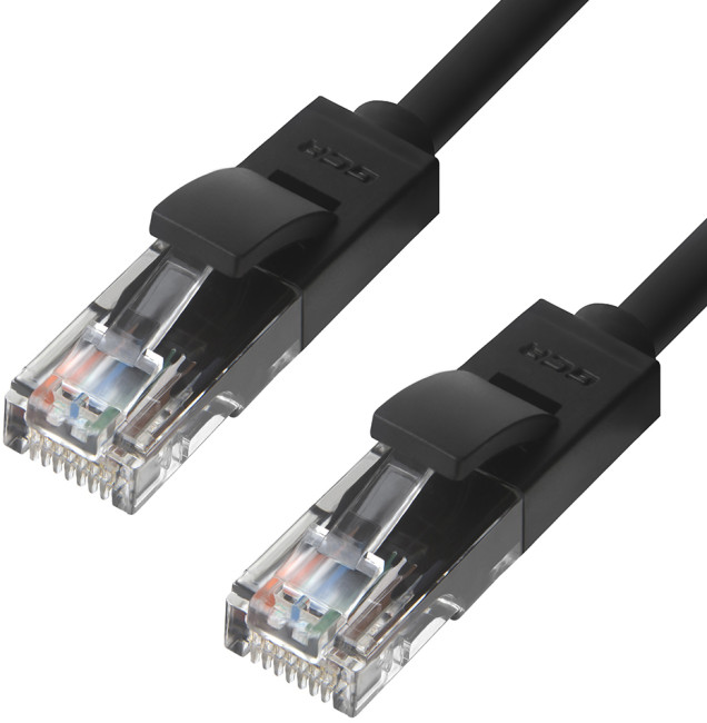 Greenconnect Патч-корд прямой 3.0m, UTP кат.5e, черный, позолоченные контакты, 24 AWG, литой, GCR-LNC06-3.0m, ethernet high speed 1 Гбит/с, RJ45, T568B Greenconnect RJ45(m) - RJ45(m) Cat. 5e U/UTP PVC 3м чёрный