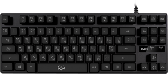 Игровая клавиатура SVEN KB-G7400 (87кл., 12 Fn функций, подсветка) Sven KB-G7400 Игровая клавиатура SVEN KB-G7400 (87кл., 12 Fn функций, подсветка) Sven KB-G7400