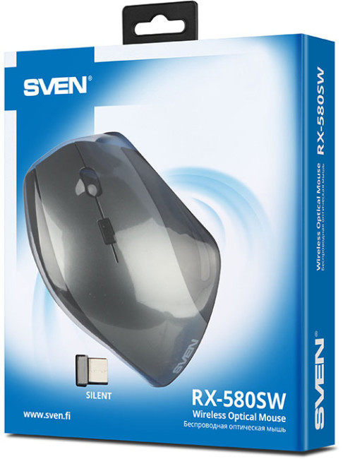 Беспроводная мышь SVEN RX-580SW серая  (бесш. кл.2,4 GHz, 5+1кл. 800-1600DPI, Soft Touch, цв. карт.) Sven RX-580SW Беспроводная мышь SVEN RX-580SW серая  (бесш. кл.2,4 GHz, 5+1кл. 800-1600DPI, Soft Touch, цв. карт.) Sven RX-580SW