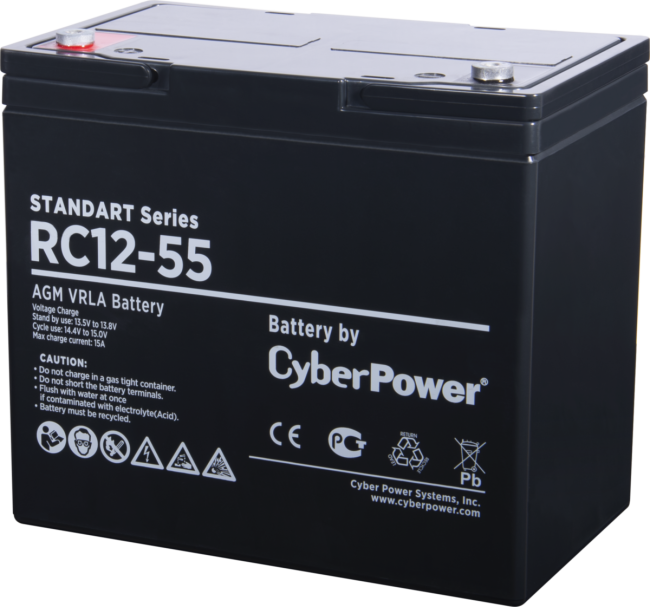 Аккумуляторная батарея SS CyberPower RC 12-55 / 12 В 55 Ач Батарея аккумуляторная для ИБП CyberPower Standart series RС 12-55