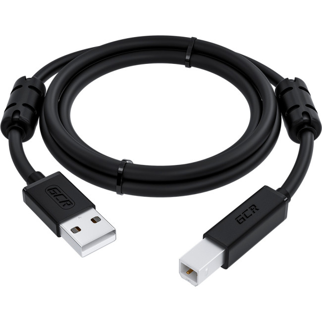 GCR Кабель PROF 2.0m USB 2.0, AM/BM, черный, ферритовые кольца, 28/24 AWG, экран, армированный, морозостойкий, GCR-52423 Greenconnect GCR-52423 GCR Кабель PROF 2.0m USB 2.0, AM/BM, черный, ферритовые кольца, 28/24 AWG, экран, армированный, морозостойкий, GCR-52423 Greenconnect GCR-52423