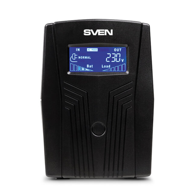 Линейно-интерактивный источник бесперебойного питания SVEN Pro 650, 390вт, 650Ва, 175-280в, 2 евророзетки, 4.4 кг. Sven PRO 650 (LCD, USB) Линейно-интерактивный источник бесперебойного питания SVEN Pro 650, 390вт, 650Ва, 175-280в, 2 евророзетки, 4.4 кг. Sven PRO 650 (LCD, USB)