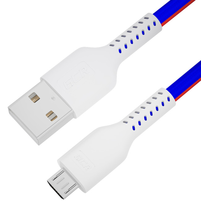 GCR QC Кабель 1.0m MicroUSB, быстрая зарядка, ТРИКОЛОР Россия, белый ПВХ, 28/24 AWG, GCR-54973 Greenconnect GCR-54973