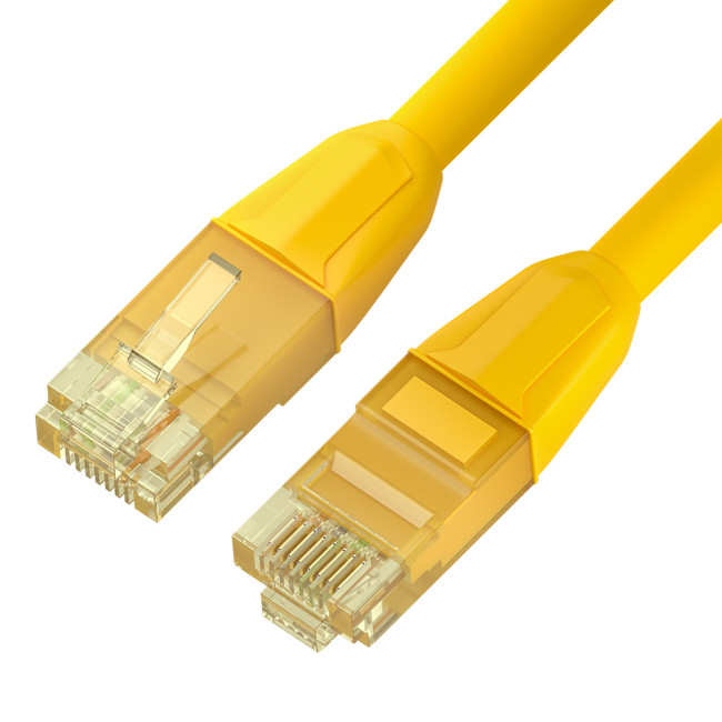 GCR Патч-корд прямой 0.3m LSZH UTP кат.6, желтый, 24 AWG, литой без фиксатора, ethernet high speed, RJ45, T568B, GCR-53026 Greenconnect GCR-53026