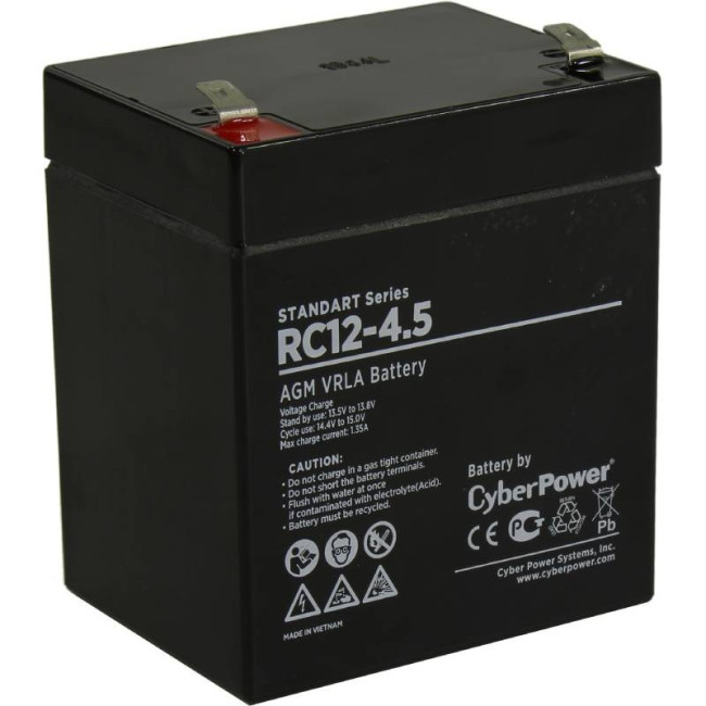 Аккумуляторная батарея SS CyberPower RC 12-4.5 / 12 В 4,5 Ач Батарея аккумуляторная для ИБП CyberPower Standart series RС 12-4.5