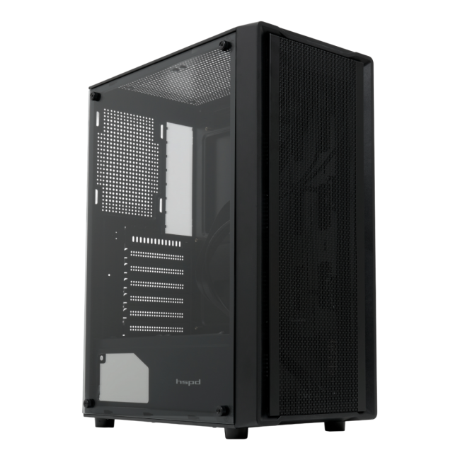 Корпус без блока питания Компьютерный корпус HSPD M530-TGBK