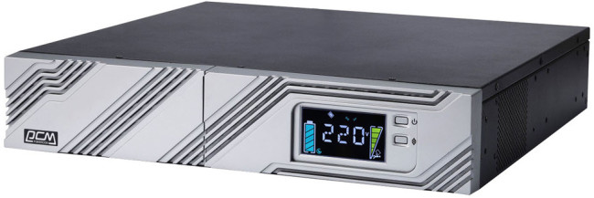 ИБП SRT-2000A, линейно-интерактивный, 2000ВА, 1800Вт, LCD, Rack/Tower, 8 розеток IEC320 C13 и 1 розетка C19 с резервным питанием, USB, RS-232, слот под SNMP карту, EPO, защита RJ45, ШхГхВ 428х563х84мм., вес 27.5кг. PowerCom Smart King RT SRT-2000A LCD