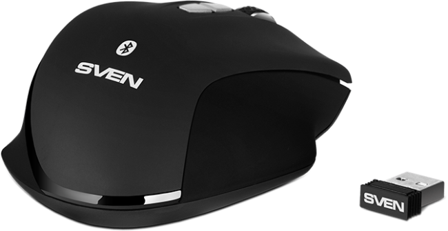 Беспроводная мышь SVEN RX-590SW чрн. (бесш. кл., Bluetooth, 2,4GHz, 6+1кл., ST, 800-1600DPI, блист.) Sven RX-590SW Беспроводная мышь SVEN RX-590SW чрн. (бесш. кл., Bluetooth, 2,4GHz, 6+1кл., ST, 800-1600DPI, блист.) Sven RX-590SW