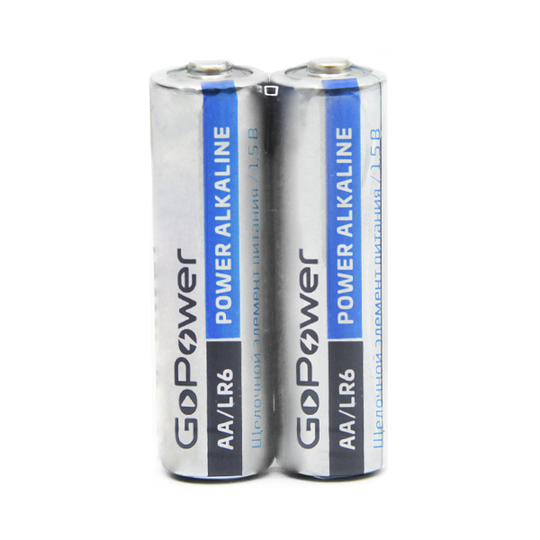 Батарейка GoPower LR6 AA BL2 Alkaline 1.5V (2/24/480) блистер (2 шт.) Батарейка GoPower LR6 AA (00-00019861)