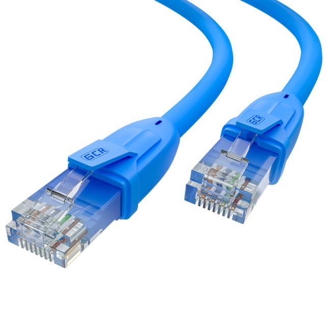 GCR Патч-корд прямой 2.0m UTP кат.6, синий, 24 AWG, литой, ethernet high speed, RJ45, T568B Greenconnect GCR-52402
