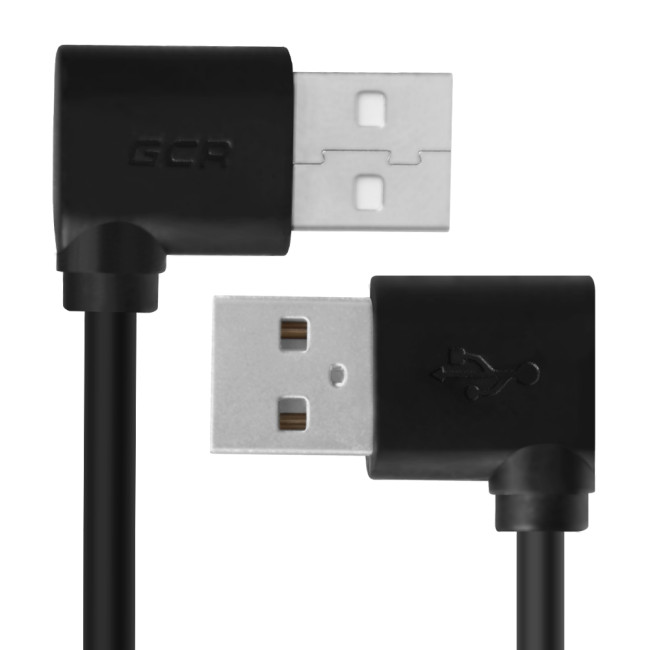 Greenconnect Кабель 0.2m USB 2.0, AM угловой/AM угловой, 28/28 AWG, экран, армированный, морозостойкий, GCR-AUM5AM-BB2S-0.2m Greenconnect  USB 2.0 Type-AM - USB 2.0 Type-AM 0.2м