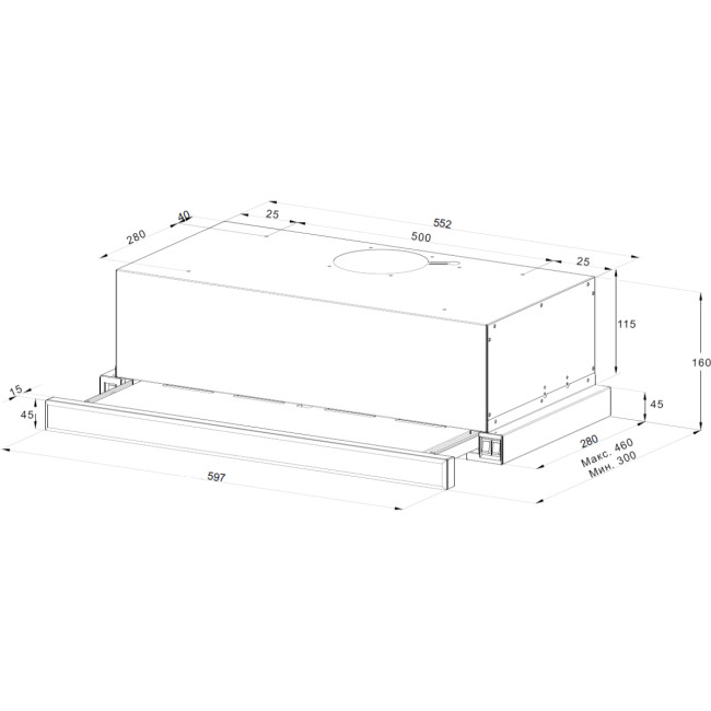 Встраиваемая вытяжка MONSHER MONSHER Laura 60 Acier Встраиваемая вытяжка MONSHER MONSHER Laura 60 Acier
