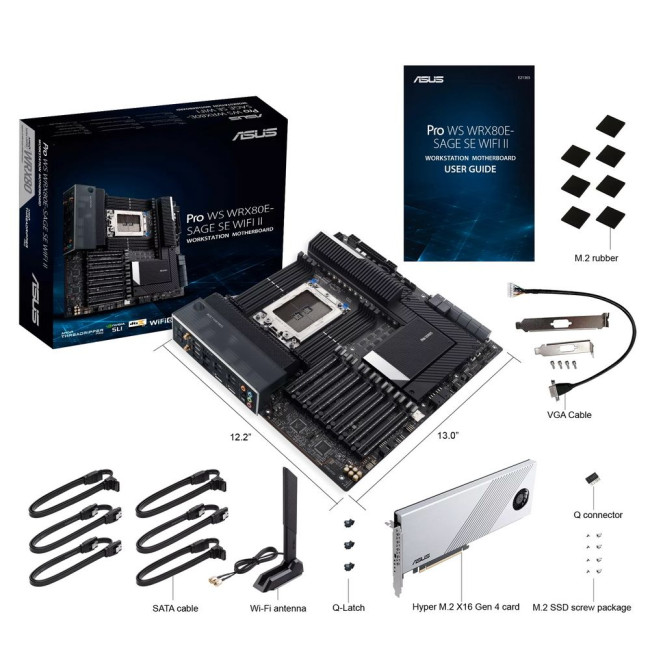 Материнская плата ASUS PRO WS WRX80E-SAGE SE WIFI II 90MB1E60-M0EAY0 Материнская плата ASUS PRO WS WRX80E-SAGE SE WIFI II 90MB1E60-M0EAY0