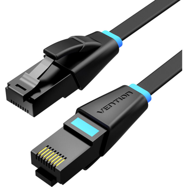 Патч-корд Vention прямой UTP cat.6, RJ45 - 2м. плоский Черный Vention IBJBH