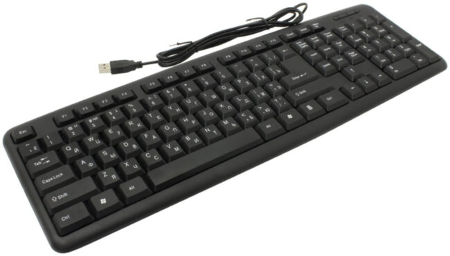 Defender #1 Проводная клавиатура HB-420 RU,черный,полноразмерная Клавиатура Defender #1 HB-420 (кириллица)