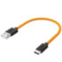 GCR QC Кабель 0.5m, TypeC, быстрая зарядка, оранжевый TPE, черные коннекторы, 28/22 AWG, GCR-52722 Greenconnect USB 2.0 Type-AM - USB 2.0 Type-C (m) 0.5м