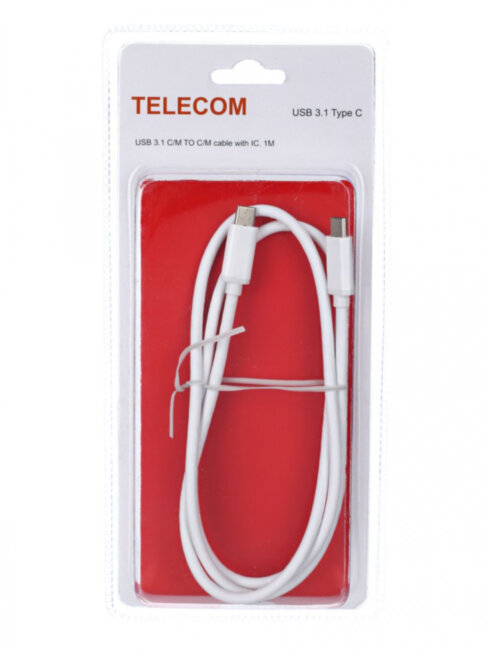 Кабель USB 3.1 Type Cm -- Cm с IC данные10Гб/с номинальный ток 5А длина 1M, Telecom <TC420> блистер Telecom USB 3.2 Type-C (m) - USB 3.2 Type-C (m) 1м Кабель USB 3.1 Type Cm -- Cm с IC данные10Гб/с номинальный ток 5А длина 1M, Telecom <TC420> блистер Telecom USB 3.2 Type-C (m) - USB 3.2 Type-C (m) 1м