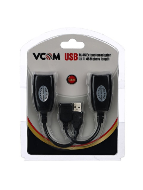 Адаптер-удлинитель USB-AMAF/RJ45, по витой паре до 45m , VCOM <CU824> VCOM CU824 Адаптер-удлинитель USB-AMAF/RJ45, по витой паре до 45m , VCOM <CU824> VCOM CU824