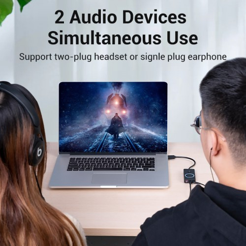 Внешняя звуковая карта Vention USB c регулятором громкости Черная Vention CDRBB