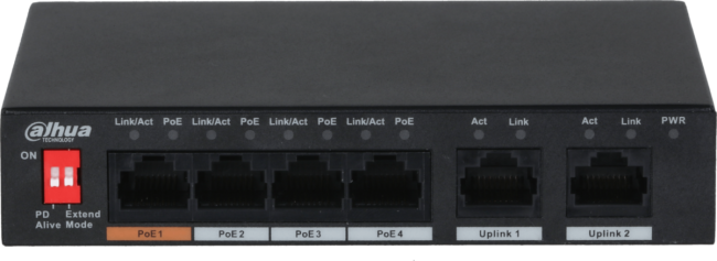 4 портовый РоЕ коммутатор неуправляемый, 4 порта x10/100 Base-T (Питание PoE) 2 порта x10/100 Base-T (Uplink), Мощность PoE портов: 1 ≤60Вт, порты: 2-4≤30Вт, Всего: ≤60Вт; IEEE802.3af/IEEE802.3at/Hi-PoE, Бюджет РОЕ: 60 Вт Питание :DC 48~57В Коммутатор Dah 4 портовый РоЕ коммутатор неуправляемый, 4 порта x10/100 Base-T (Питание PoE) 2 порта x10/100 Base-T (Uplink), Мощность PoE портов: 1 ≤60Вт, порты: 2-4≤30Вт, Всего: ≤60Вт; IEEE802.3af/IEEE802.3at/Hi-PoE, Бюджет РОЕ: 60 Вт Питание :DC 48~57В Коммутатор Dah