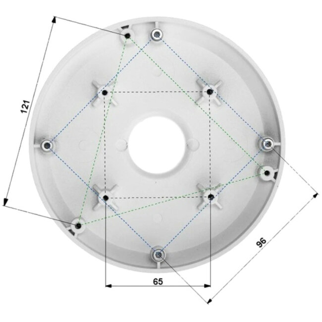 Переходной адаптер,применение для купольных камер,159 мм Х 35мм Dahua DH-PFA101 Переходной адаптер,применение для купольных камер,159 мм Х 35мм Dahua DH-PFA101
