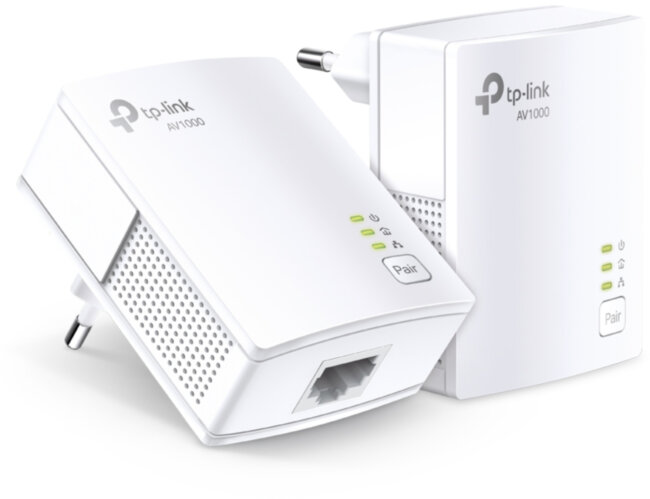Комплект гигабитных адаптеров Powerline TP-Link  AV1000 Gigabit Powerline Starter TL-PA7017 KIT