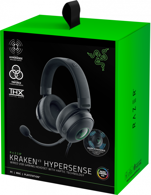 Гарнитура Razer Kraken V3 Hypersense Razer Kraken V3 HyperSense Гарнитура Razer Kraken V3 Hypersense Razer Kraken V3 HyperSense