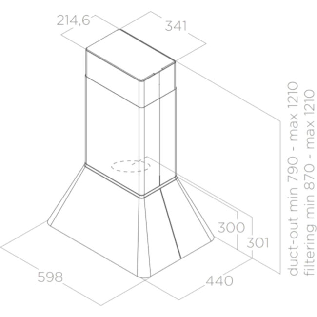 Вытяжки ELICA Вытяжка островная Elica IKONA BL MAT/A/60-PRF0164784