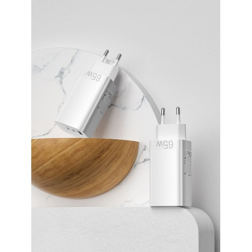 Сетевое зарядное устройство Vention на 3 порта 65W USB (C+C+A) 2.4A Белый Vention FEDW0-EU