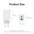 Сетевое зарядное устройство Vention на 3 порта 65W USB (C+C+A) 2.4A Белый Vention FEDW0-EU