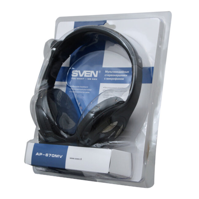 Наушники с микрофоном SVEN AP-670MV, черный SVEN AP-670MV