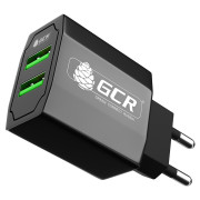 GCR Сетевое зарядное устройство на 2 USB порта 3.1 A, черное, GCR-51982 Greenconnect 2 USB 3.1A  GCR-51982