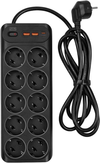 Сетевой фильтр-удлинитель PowerCom SP-10 USB2A1CB 3.0M