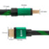 Greenconnect Кабель 3.0m HDMI версия 2.0, HDR 4:2:2, Ultra HD, 4K 60 fps 60Hz/5K*30Hz, 3D, AUDIO, 18.0 Гбит/с, 28/28 AWG, OD7.3mm, тройной экран, BICOLOR нейлон, AL корпус зеленый, GCR-51487 Greenconnect HDMI (m) - HDMI (m) 3м