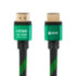 Greenconnect Кабель 3.0m HDMI версия 2.0, HDR 4:2:2, Ultra HD, 4K 60 fps 60Hz/5K*30Hz, 3D, AUDIO, 18.0 Гбит/с, 28/28 AWG, OD7.3mm, тройной экран, BICOLOR нейлон, AL корпус зеленый, GCR-51487 Greenconnect HDMI (m) - HDMI (m) 3м