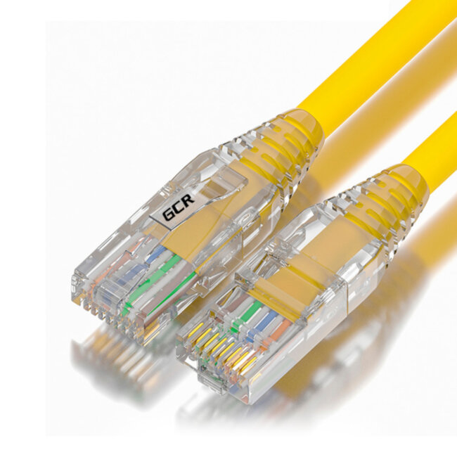 GCR Патч-корд 1.5m LSZH UTP кат.5e, желтый, коннектор ABS, 24 AWG, ethernet high speed 1 Гбит/с, RJ45, T568B, GCR-52616 Greenconnect RJ45(m) - RJ45(m) Cat. 5e UTP  1.5м желтый