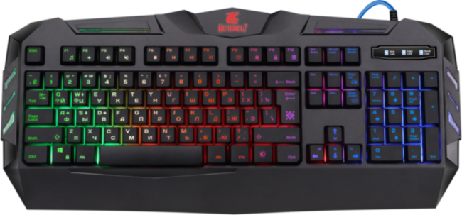 Defender Проводная игровая клавиатура Werewolf GK-120DL RU,RGB подсветка,19 Anti-Ghost Defender Werewolf GK-120DL