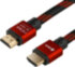 Greenconnect Кабель 1.0m HDMI версия 2.0, HDR 4:2:2, Ultra HD, 4K 60 fps 60Hz/5K*30Hz, 3D, AUDIO, 18.0 Гбит/с, 28/28 AWG, OD7.3mm, тройной экран, BICOLOR нейлон, AL корпус красный, GCR-51489 Greenconnect HDMI (m) - HDMI (m) 1м