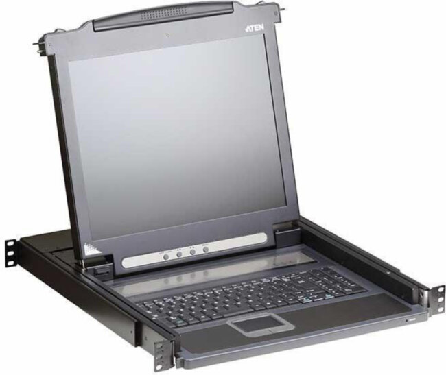 ЖК-монитор 17" с клавиатурой, выдвижной, 1U, RAL 7021 ATEN CL1000MR
