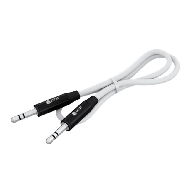 GCR Кабель 5.0m аудио jack 3.5mm/jack 3.5mm белый, AL case черный, M/M, GCR-54753 Greenconnect GCR-54753