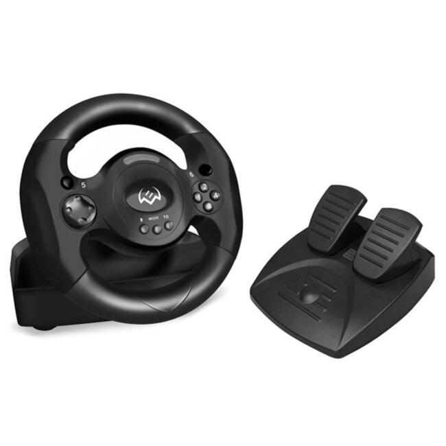 Руль SVEN GC-W300 (педали, вибро, лепестки, D-pad, 10 кл, резин. вставки, PC, цифр. и аналог.) SVEN GC-W300 Руль SVEN GC-W300 (педали, вибро, лепестки, D-pad, 10 кл, резин. вставки, PC, цифр. и аналог.) SVEN GC-W300